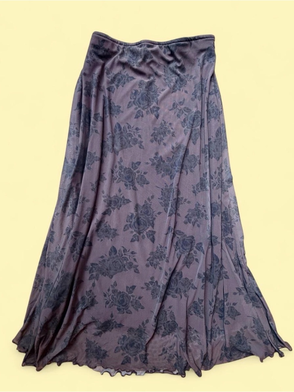 Whimsigoth Fall Floral Dusty Purple Floral Skirt